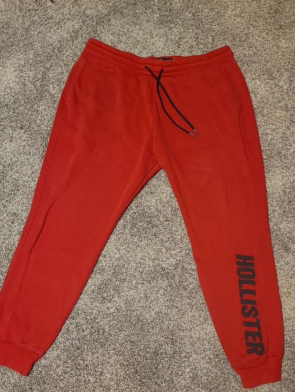 Hollister Red Jogger Sweatpants with Black Logo